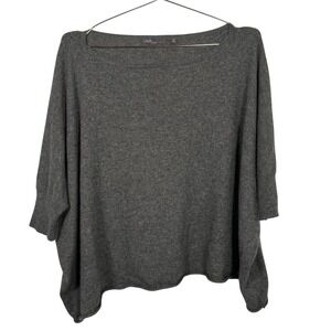 Vince Charcoal Grey 100% Cashmere Oversized Dolman Boat Neck Sweater Large